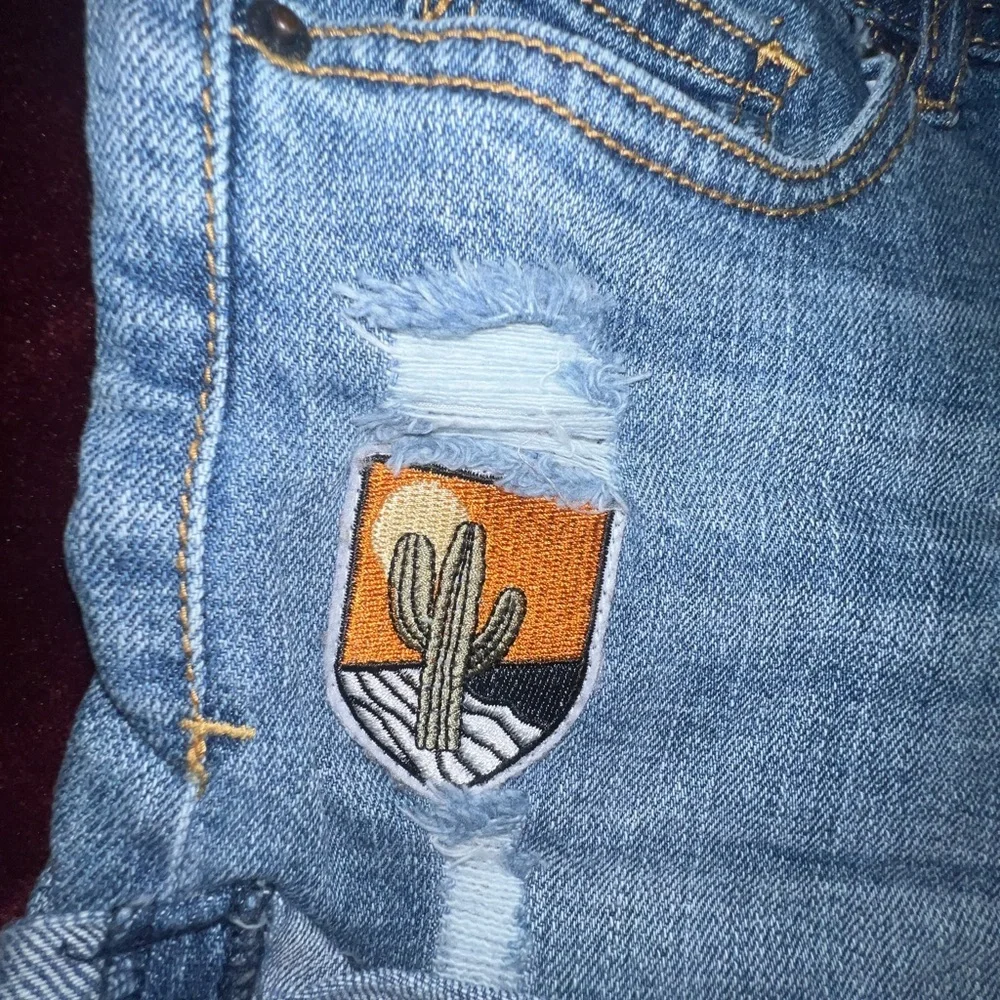 Vanilla Star Blue Jean Shorts with Patches‎